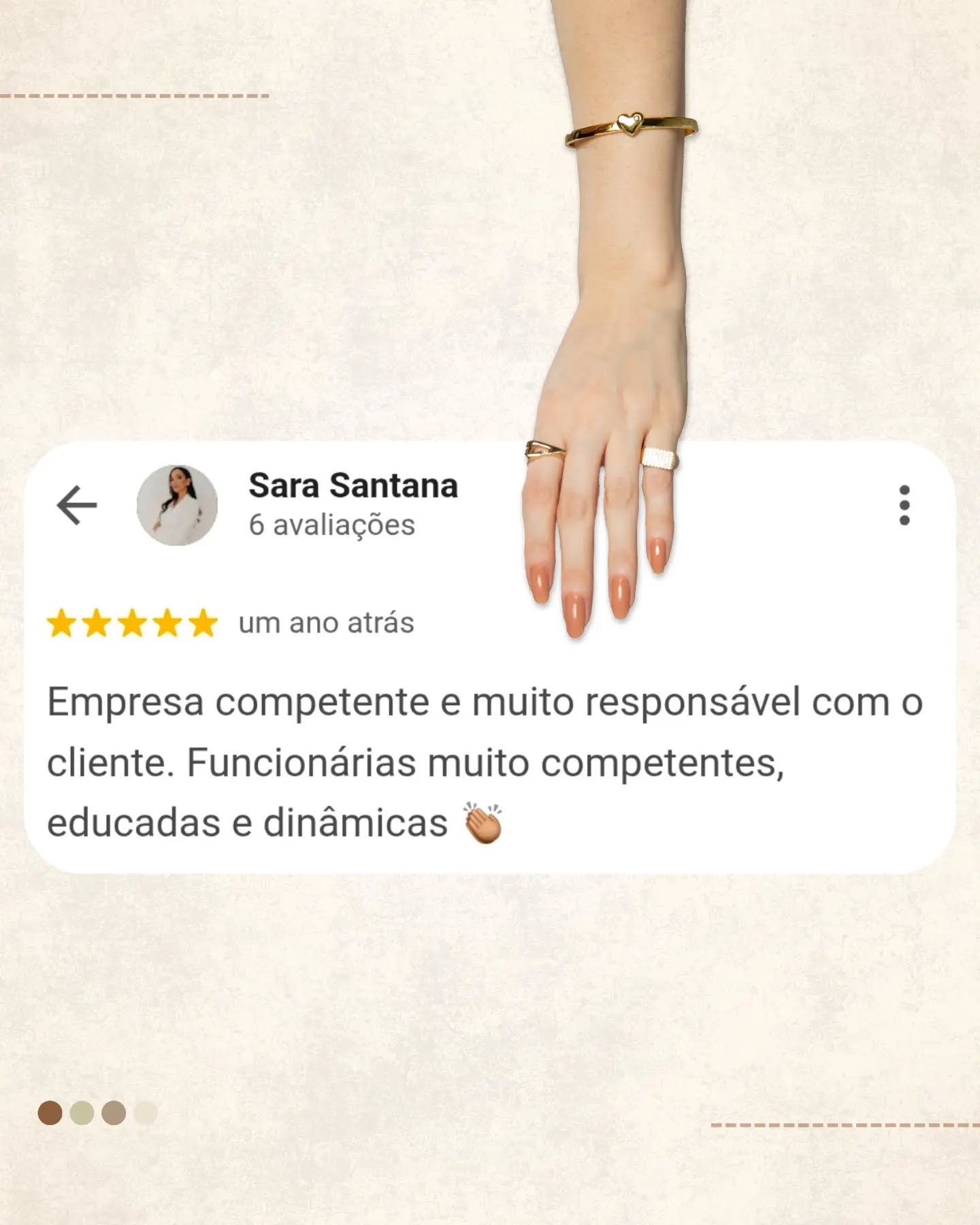 Cada avaliação que recebemos representa muito mais do que cinco estrelas. ✨
Ela carrega histórias de mulheres que decidiram empreender, confiaram na Lu Acessórios e encontraram uma parceira para crescer. Agradecemos a cada cliente que faz parte da nossa trajetória e compartilha sua experiência. É essa confiança que nos motiva a evoluir todos os dias e a oferecer o melhor para quem escolhe empreender conosco. 💛 Que a próxima história de sucesso seja a sua. #LuAcessórios #SemijoiasNoAtacado #EmpreendedorismoFeminino #RevendaDeSemijoias #AtacadoDeSemijoias