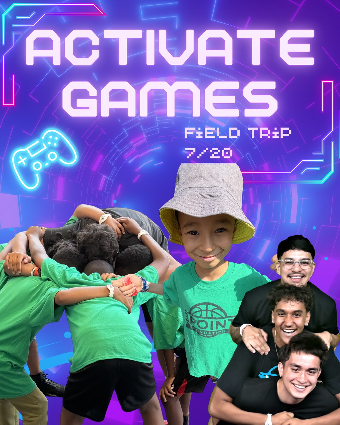 Our campers are leveling up!We had so much fun taking on the challenge at Activate Games, putting their teamwork, problem-solving, and energy to the test. #Team3Point #ActivateGames #PlayWithPurpose #YouthDevelopment