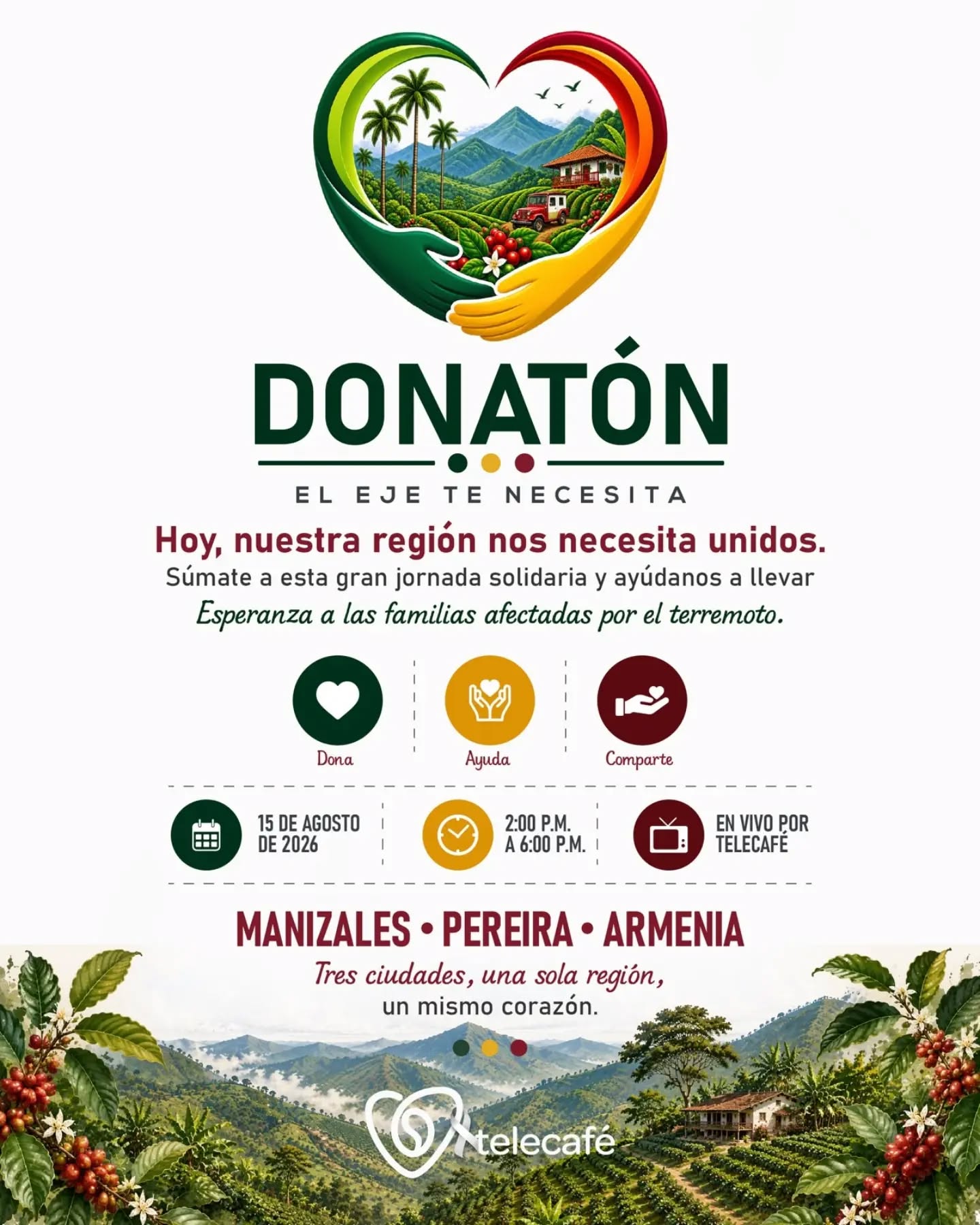 @canaltelecafe lidera recolección de donaciones para el eje cafetero, múltiples lugares de toda la región requieren mayor apoyo.
#donaciones #donacion #Armenia #calarca #ejecafetero