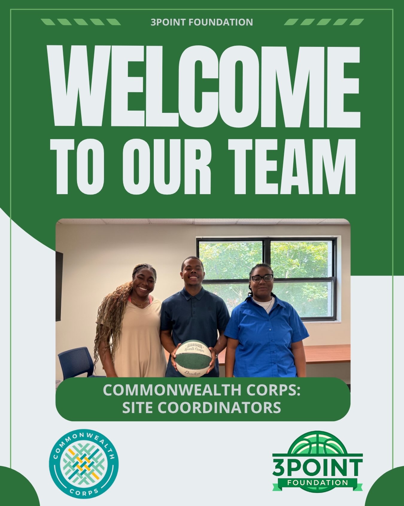 Meet the newest members of the 3Point team!We’re excited to welcome our 2026–27 Commonwealth Corps Site Coordinators! Over the next 10 months, they’ll be supporting students across 3Point’s In School and After School programs, helping create positive, engaging spaces where students can learn, grow, and build confidence.We’re excited to have them on the team and can’t wait to see the impact they make this year!Welcome to 3Point!#The3PointFoundation #CommonwealthCorps #YouthDevelopment #Boston