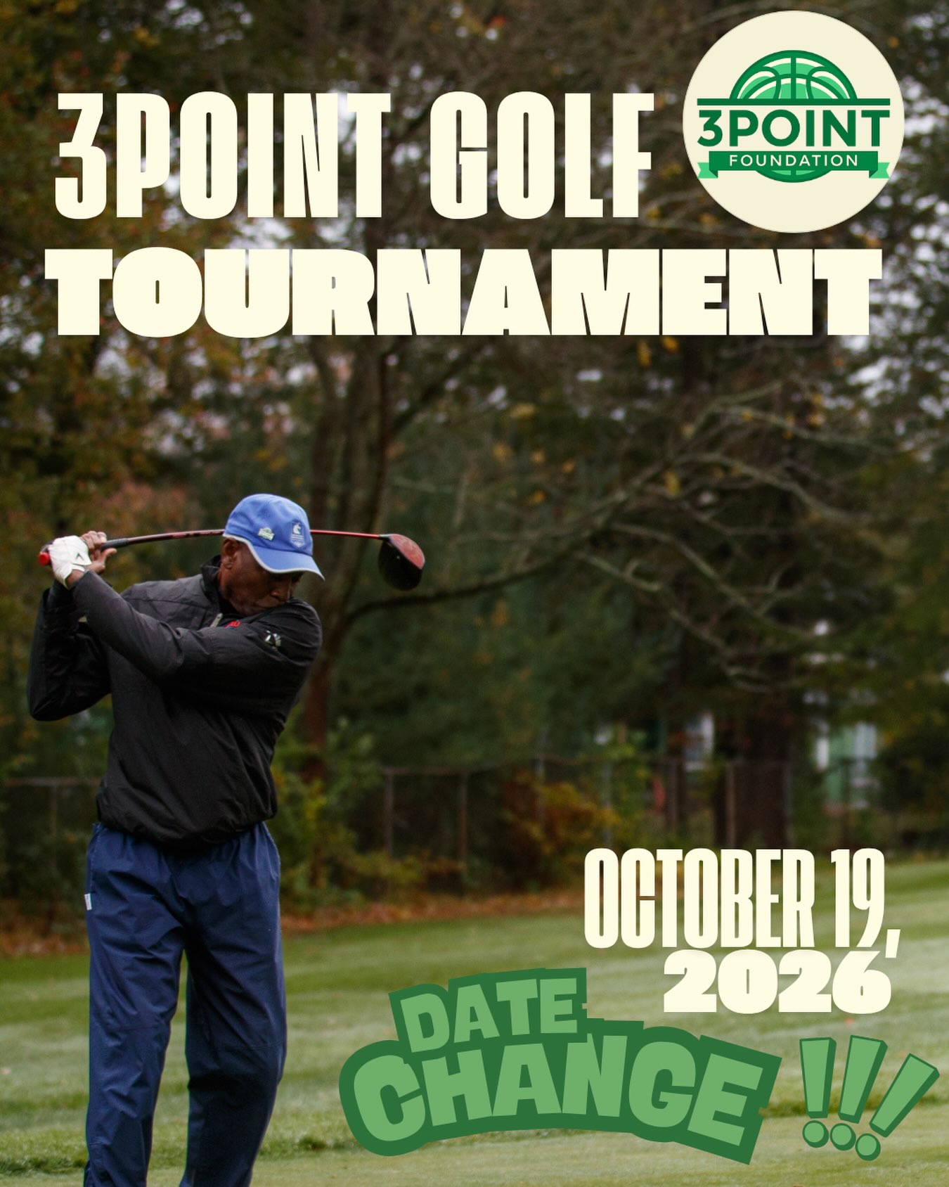 🚨 DATE CHANGE! 🚨The3PointFoundation Golf Tournament is officially moving to Monday, October 19, 2026!📍 William J. Devine Golf Course at Franklin Park, BostonTournament Schedule:
🏌️ Registration: 7:15 AM
⛳ Tee Time: 8:00 AM
🍽️ Lunch, Awards & Networking: 1:30 PMJoin us for a great day on the course while supporting 3Point’s youth development, educational enrichment, college access, and community-based programs.Register or become a sponsor through the Zeffy link in our bio!Save the new date: October 19, 2026!#The3PointFoundation #3PointGolfTournament #GolfForGood #BostonGolf SupportYou