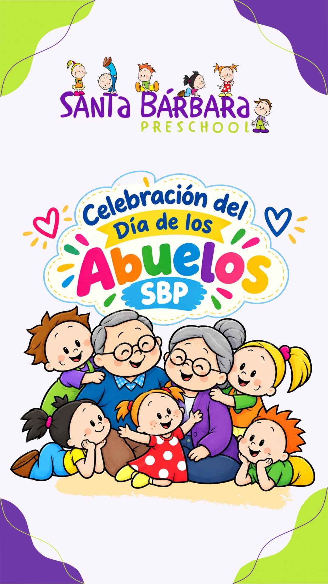 👵👴💙 ¡Una celebración llena de amor para nuestros abuelitos!
Vivimos un día muy especial, lleno de sonrisas, abrazos y momentos inolvidables junto a quienes llenan de amor y sabiduría la vida de nuestros niños. ✨🥰
¡Gracias, abuelitos, por ser parte de nuestra familia Santa Bárbara Preschool! 🌈💙
#DíaDeLosAbuelos #NuestrosAbuelitos #FamiliaSBP #MomentosEspeciales #SantaBárbaraPreschool